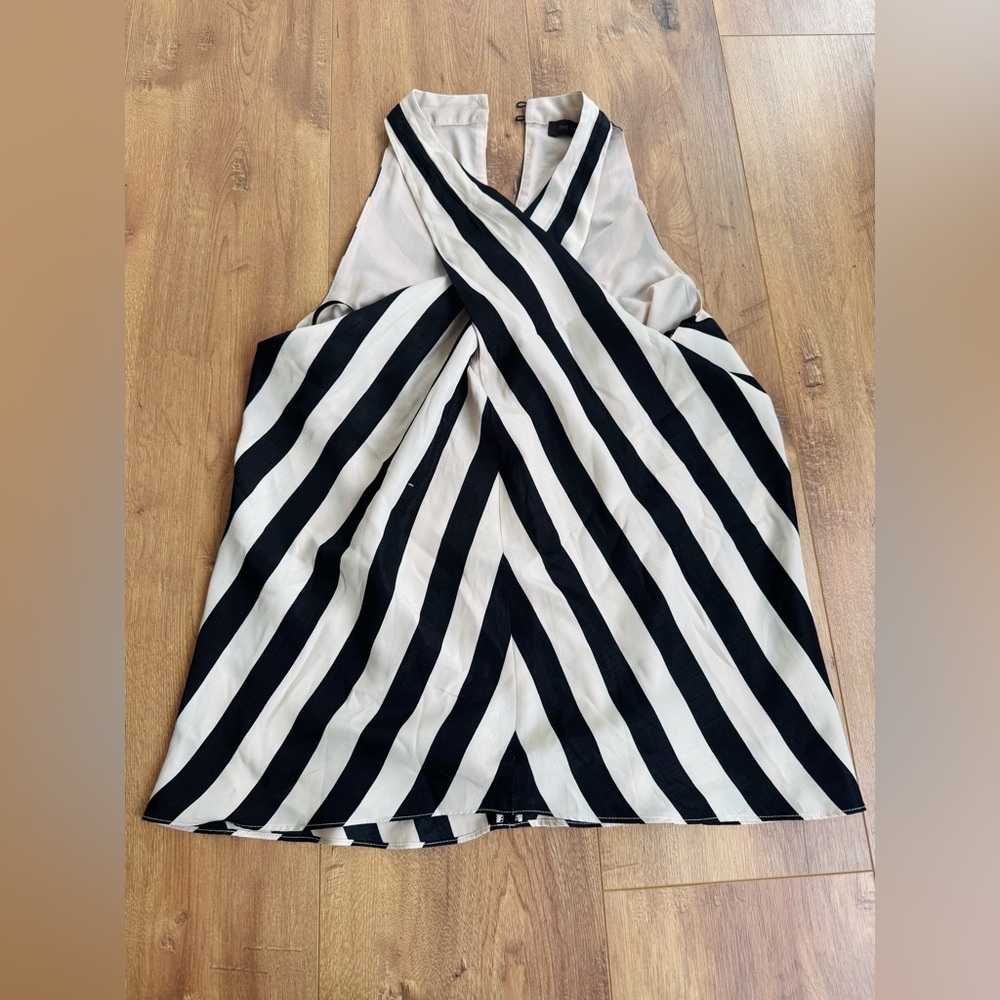 The Limited Black and Cream Striped Blouse